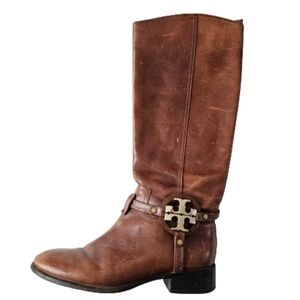 Tory Burch Tan Leather Heeled Boots